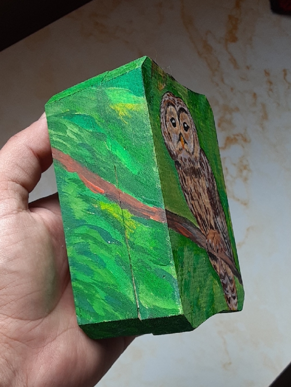 Hand-Painted Wooden Trinket Box - owl - Picture 4 of 8